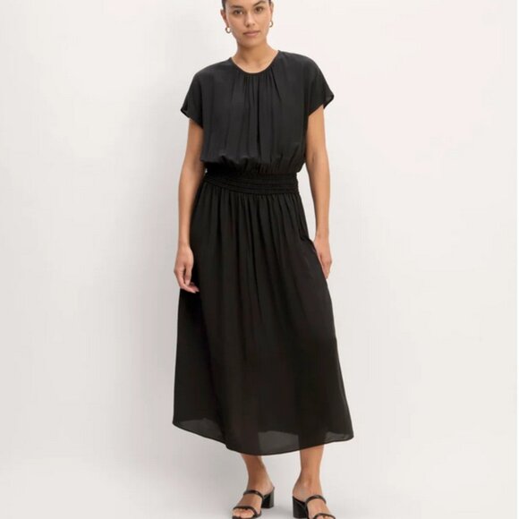 NWT Everlane The Gathered Midi Black Dress Womens Size XS - Picture 9 of 14